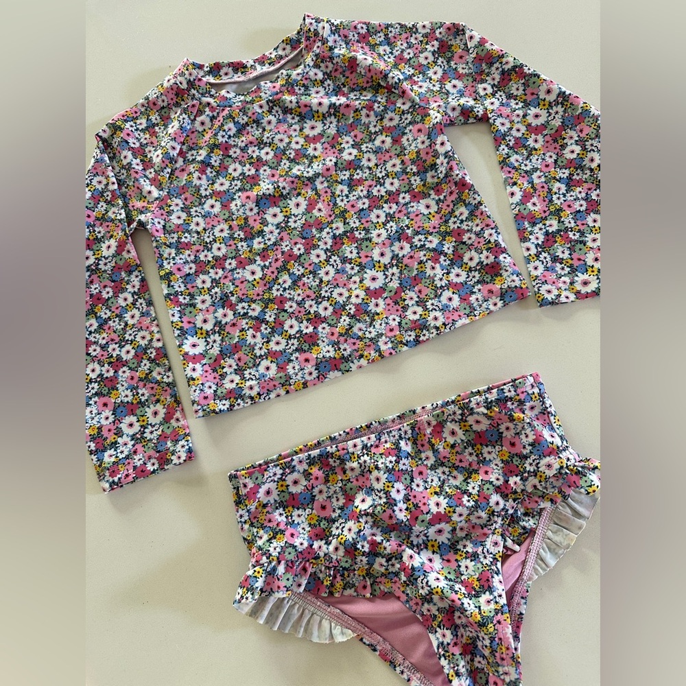 •sold• Baby GAP Floral Boho Kids Swim Rashguard Set